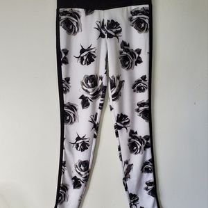 Eye Candy/ Black & White Floral Tuxedo Leggings